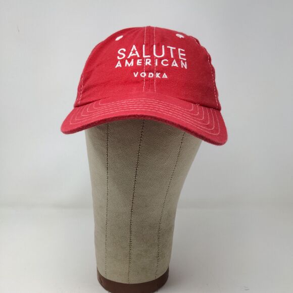 Cap America Men's Salute American Vodka Strapback Hat Red Embroidered Logo - Picture 2 of 10